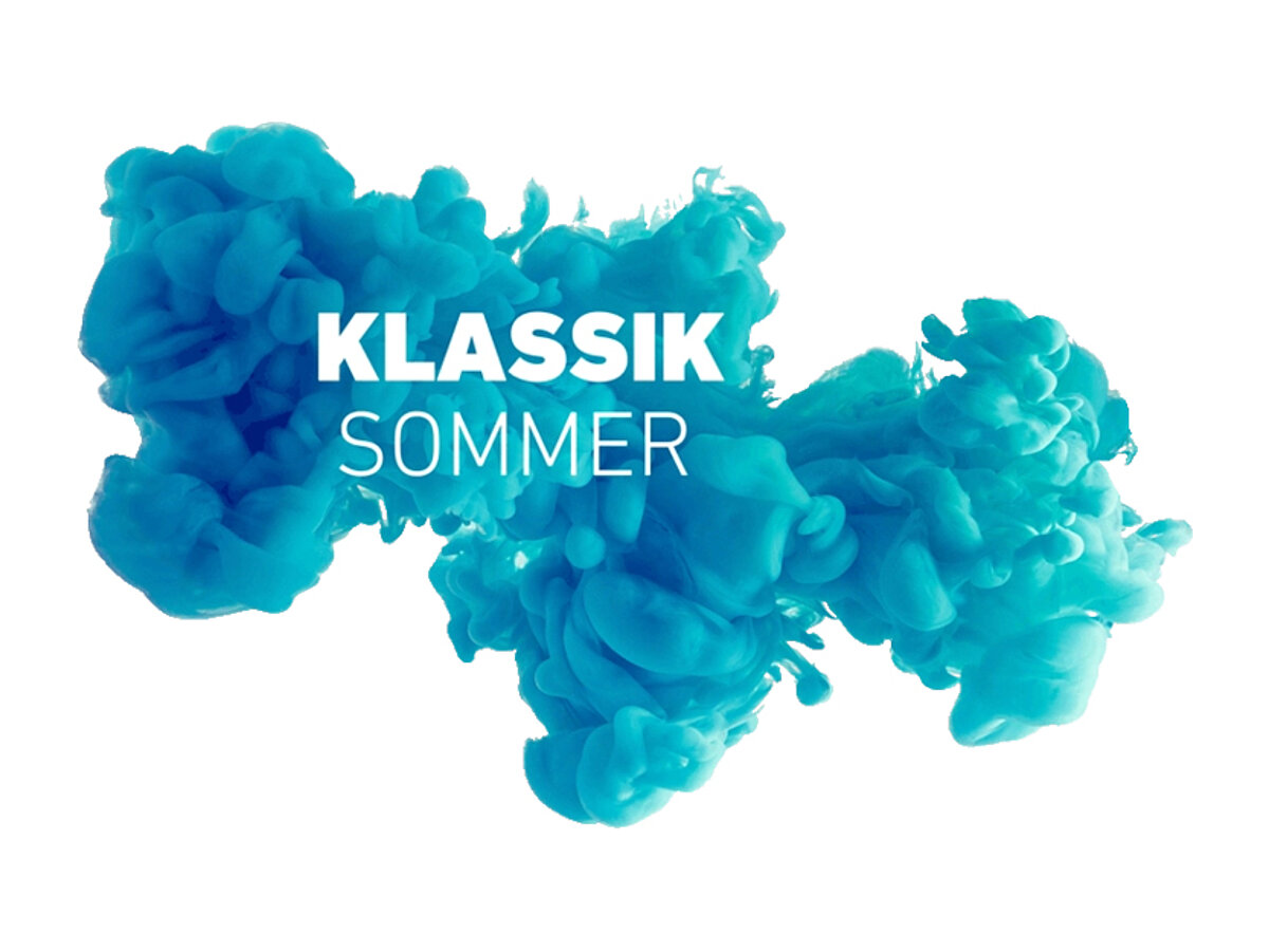 Grafik blauer Rauch mit Schriftzug